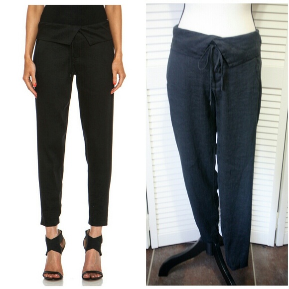 Vince Pants - Vince Linen Fold Over Skinny Pants